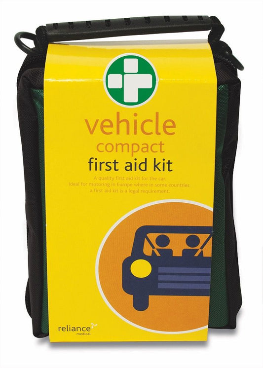 Compact Vehicle First Aid Kit  in Green Helsinki Bag