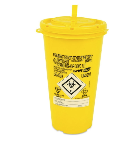 Sharps Container - Yellow - 1ltr
