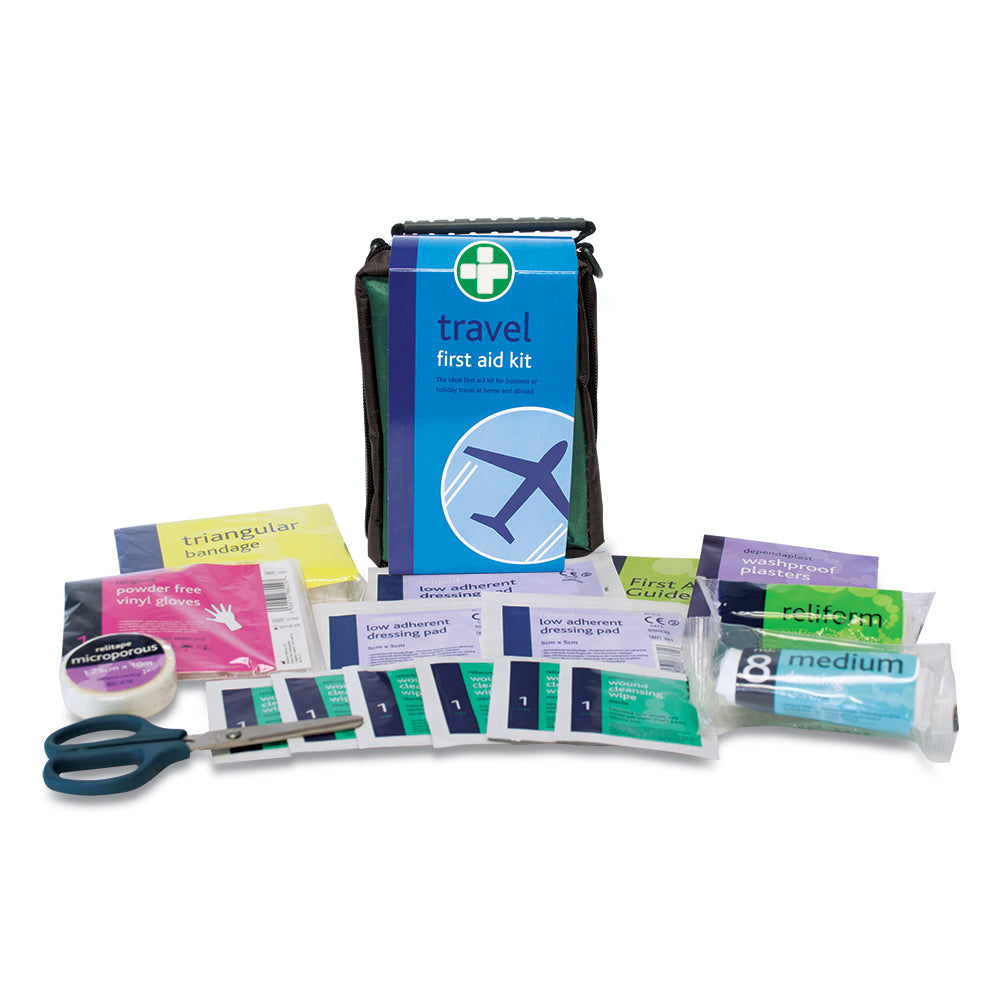 Travel First Aid Kit in Green Helsinki Bag