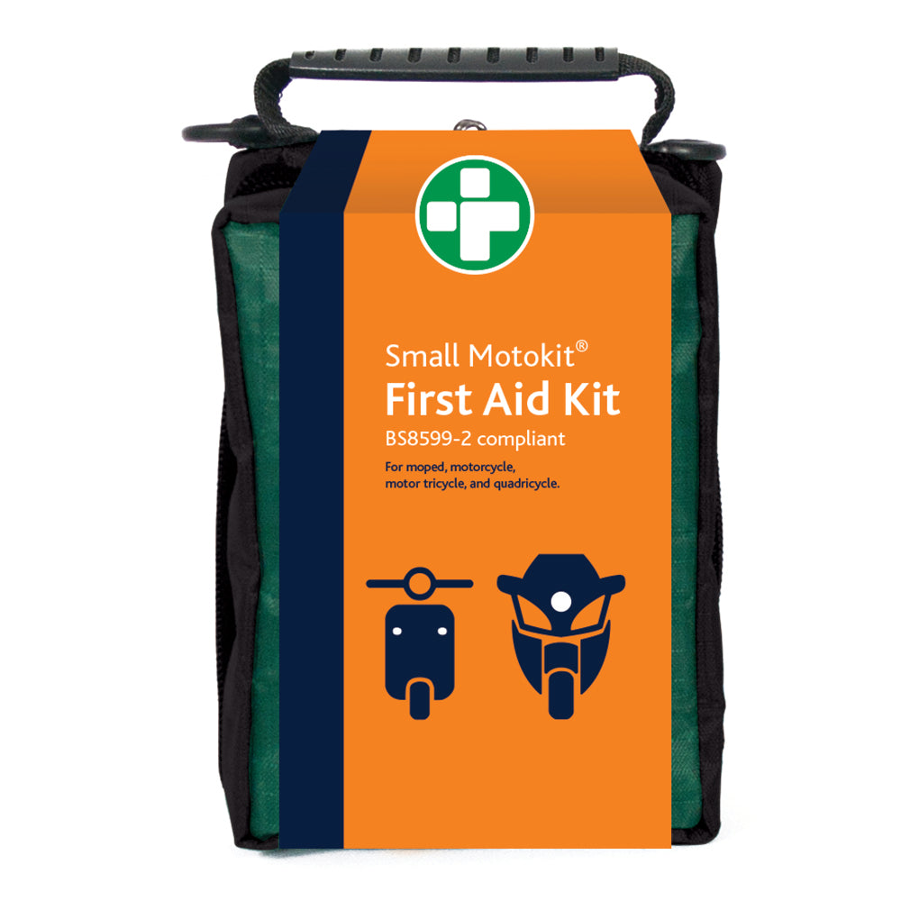 A Reliance Medical BS8599-2 Small Motokit in Green Helsinki Bag.