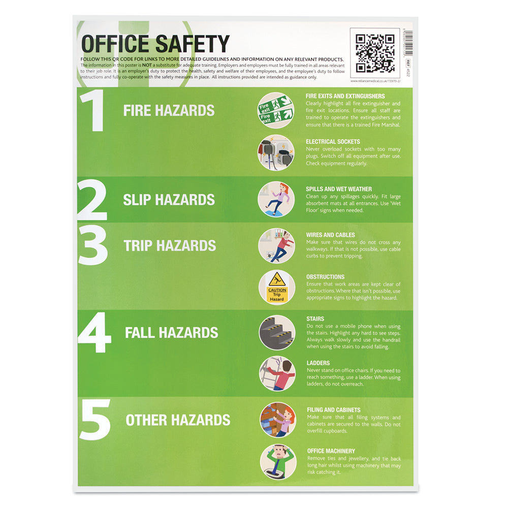 Office Safety Guidance Poster Laminated