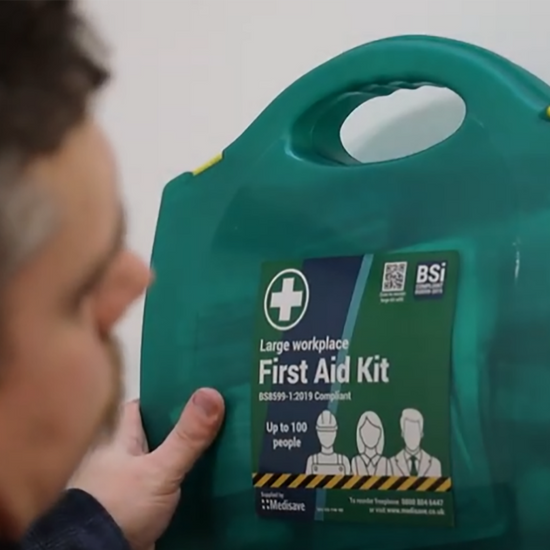 Video of the wall mounting of the first aid kit.