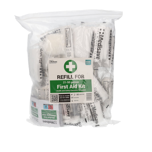 Light Gray HSE Compliant Workplace First Aid Kit - 50 Person Refill