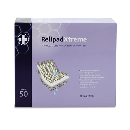 Relipad Xtreme Low-Adherent Dressing Pads Sterile - 5cm x 5cm