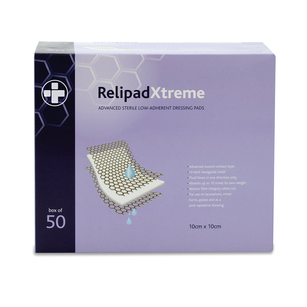 Relipad Xtreme Low-Adherent Dressing Pads Sterile - 10cm x 10cm