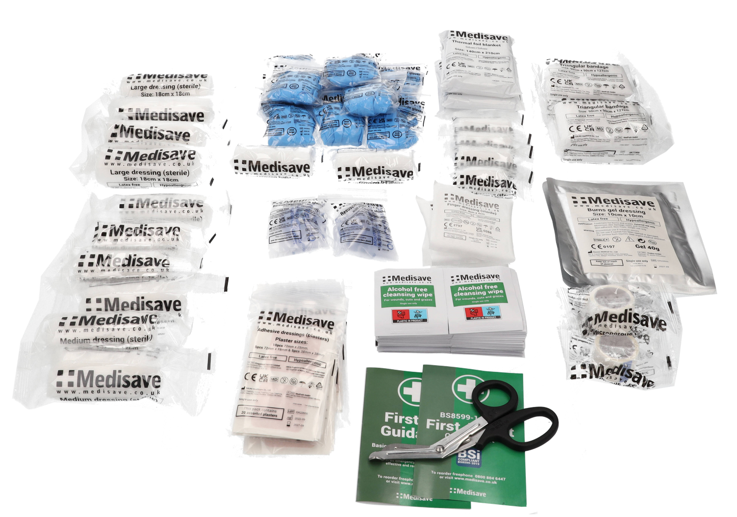 Light Gray BS8599-1:2019 Workplace First Aid Kit - Large Kit Refill