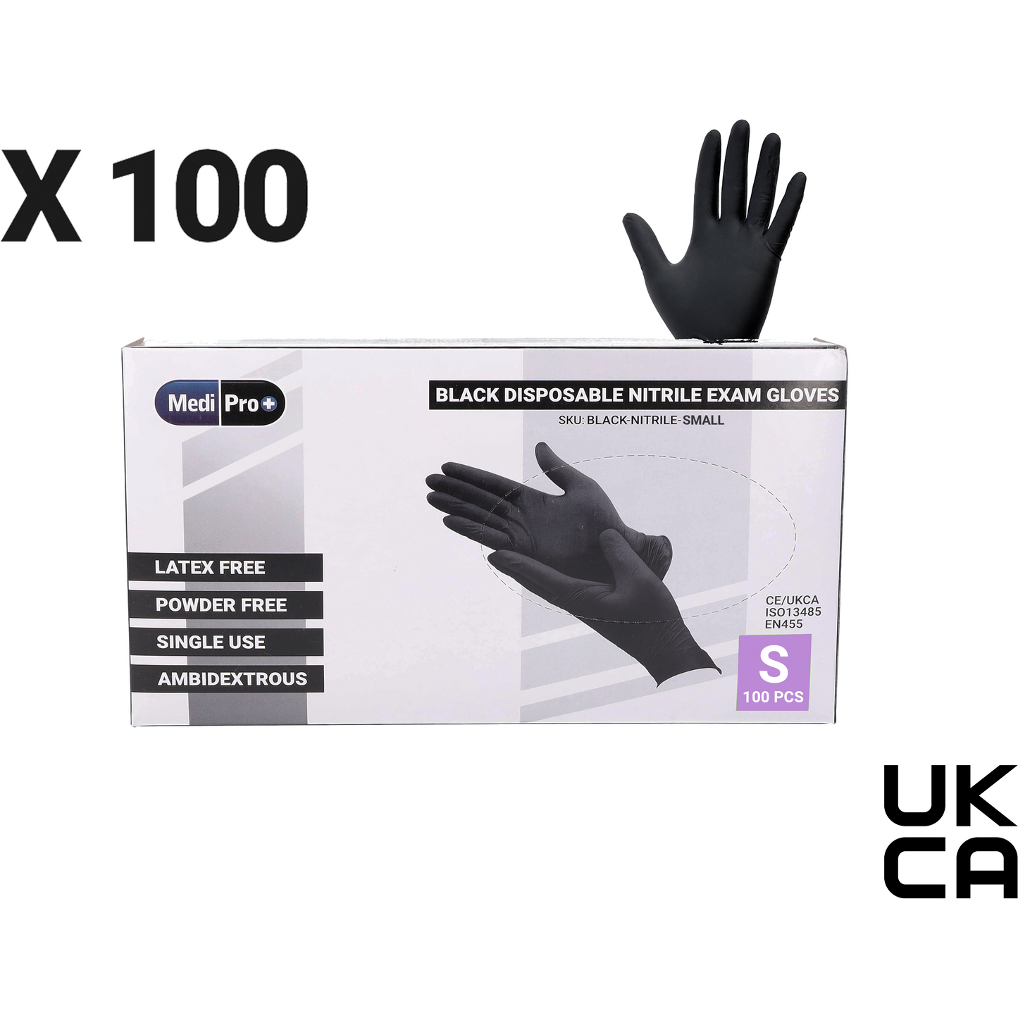 Black Nitrile Gloves - Box of 100