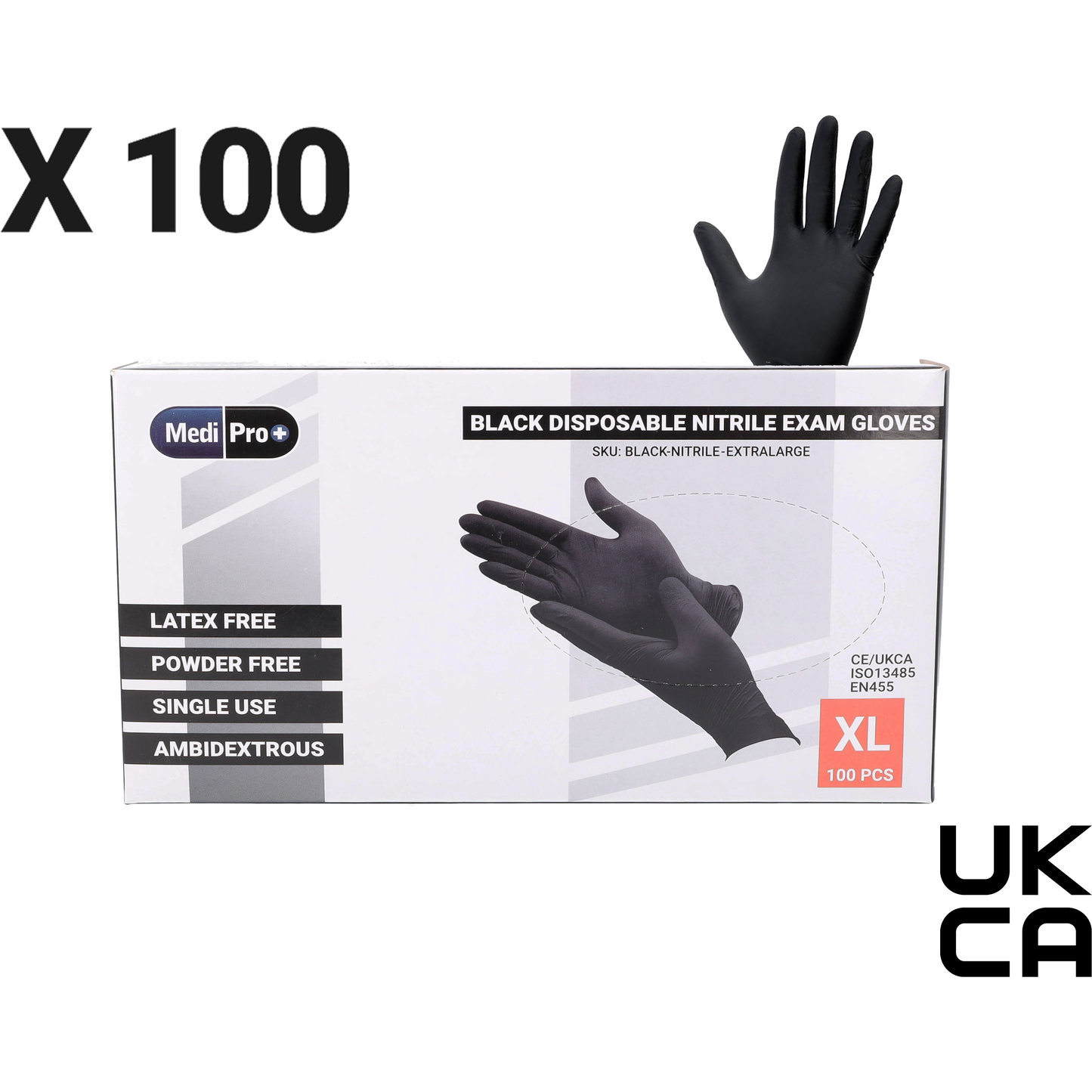 Black Nitrile Gloves - Box of 100